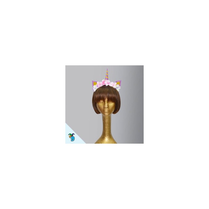 Diadema Unicornio Flores